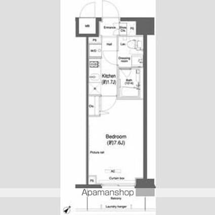 プラウドフラット鶴見Ⅰ[1K/23.93m2]の間取図