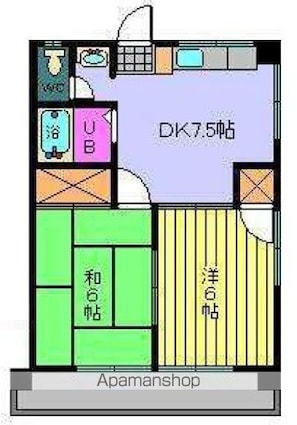 パストラルハイツ[2DK/38.88m2]の間取図