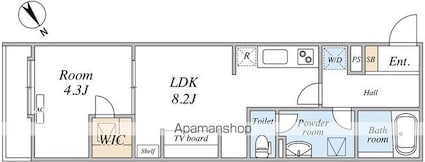 リブリ・船橋Ⅳ[1LDK/33.92m2]の間取図