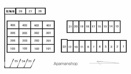 第二美鈴マンション[3DK/56.76m2]の配置図