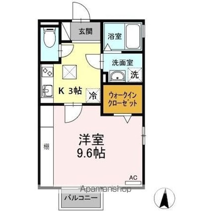 ウエストベル[1K/33.61m2]の間取図