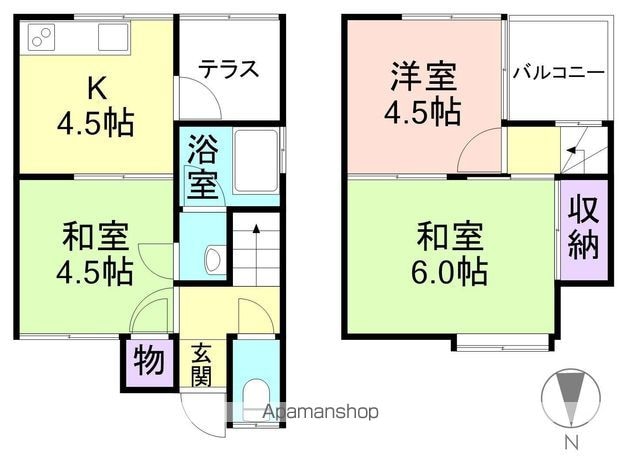 杭ノ瀬戸建（４５１－１１）[3K/42.55m2]の間取図
