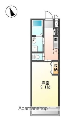 サンコート阿方[1K/30.87m2]の間取図