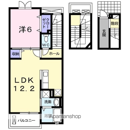 エムズ　サニーガーデンⅤ[1LDK/52.99m2]の間取図