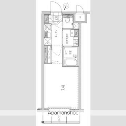 ハーモニーレジデンス品川高輪[1K/25.65m2]の間取図