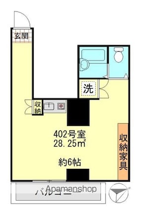 ライオンズマンション白山駅前[1R/28.25m2]の間取図
