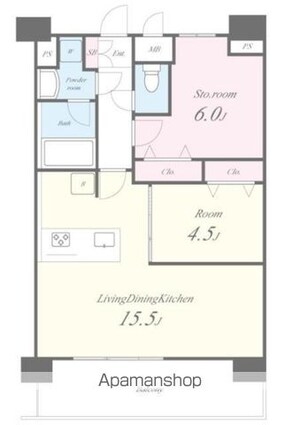 ＣＯＮＳＴＥＬＬＡＴＩＯＮ[1SLDK/57.32m2]の間取図