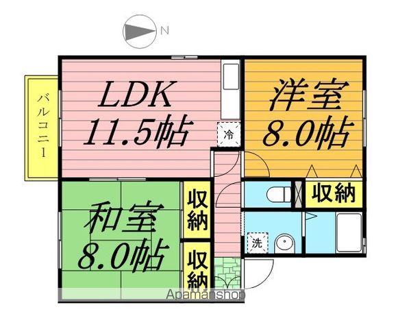 アミュゼ若柴　Ａの間取り