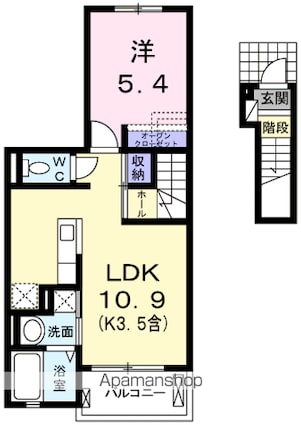 ラフレシール　あきる野[1LDK/41.3m2]の間取図