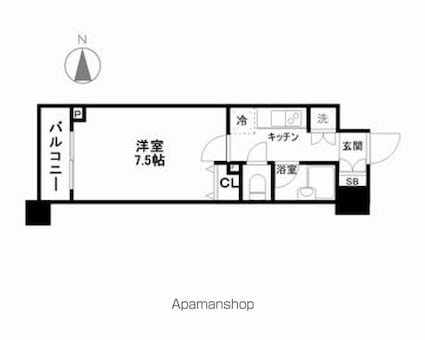 スペーシア秋葉原[1K/23.85m2]の間取図