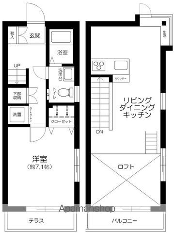 世田谷区東玉川のアパートの間取り