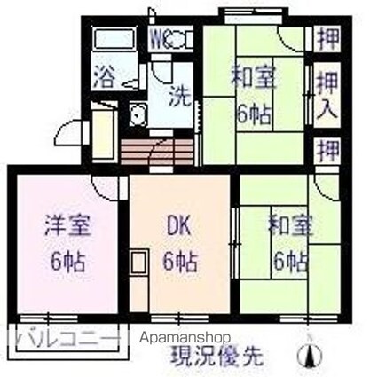 広島県福山市春日町１丁目[3DK/49.9m2]の間取図