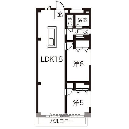 レジデンス西あじま[2LDK/70m2]の間取図