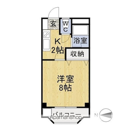 シティ竹内[1K/28.08m2]の間取図