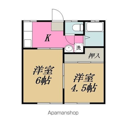 パナハイツ大島[2K/40m2]の間取図