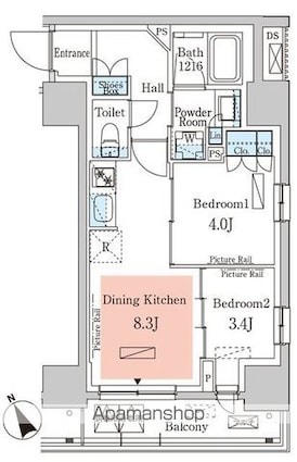 パークアクシス日本橋茅場町ステーションゲート[2DK/40.21m2]の間取図