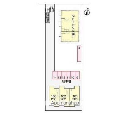 グレーシア上林Ⅱ[2LDK/57.27m2]の配置図