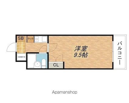 センチュリー柴田[1K/22.96m2]の間取図