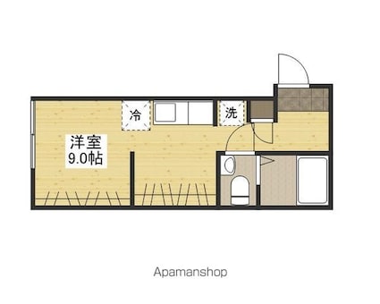 トワスール美の里[1R/21.2m2]の間取図