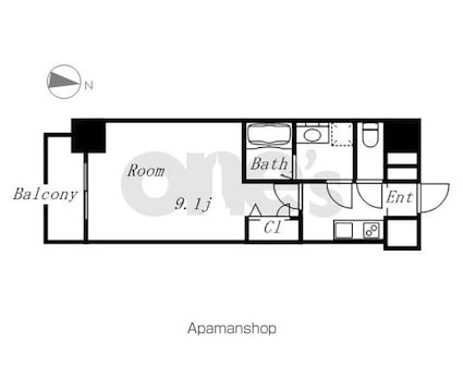 プレサンス錦通　ＴＨＥ　葵[1K/27.72m2]の間取図