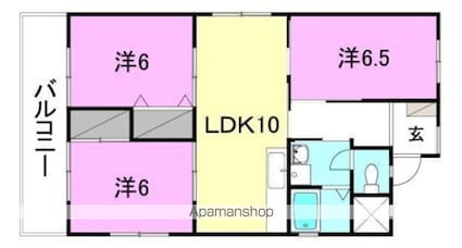 第２日興マンション[3LDK/60.78m2]の間取図