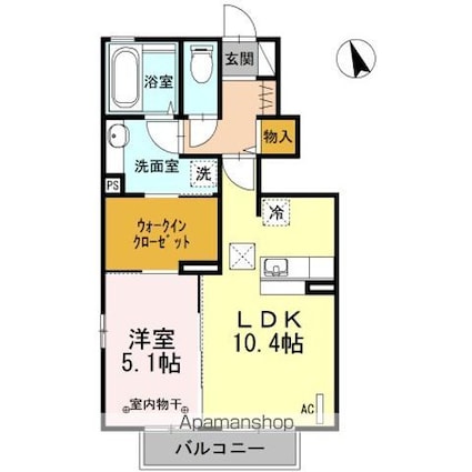 ルイティア　ＩＩ[1LDK/45.27m2]の間取図