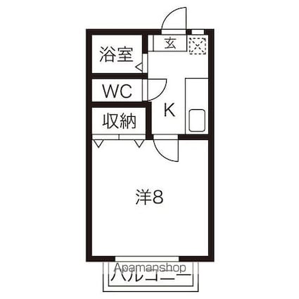 Ｌａｐｉｓ　ＲＵＲＩ（ラピス　ルリ）[1K/24.84m2]の間取図