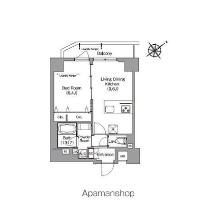 ＨＦ押上レジデンス[1LDK/40.23m2]の間取図