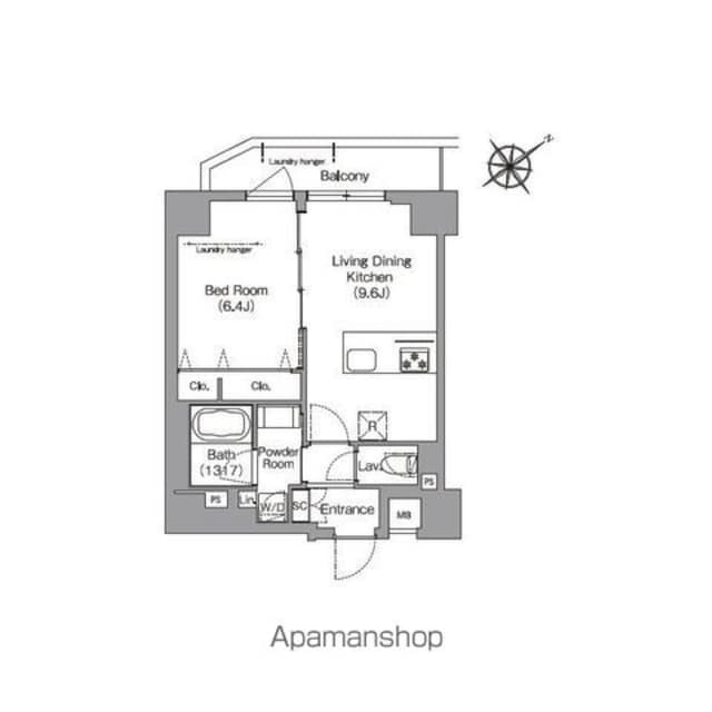 ＨＦ押上レジデンス[1LDK/40.23m2]の間取図