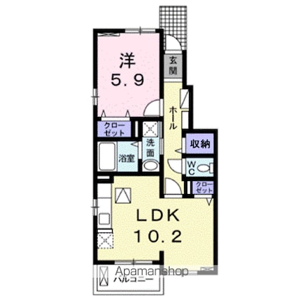 サニーⅡ[1LDK/43.1m2]の間取図