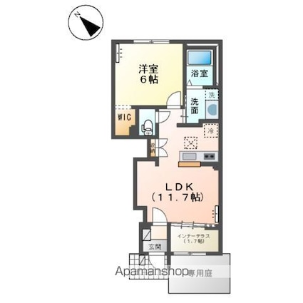 グランコート　寄木戸[1LDK/45.49m2]の間取図