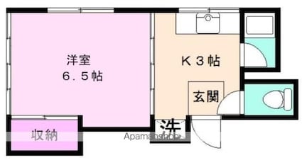 コーポ錦[1K/22m2]の間取図