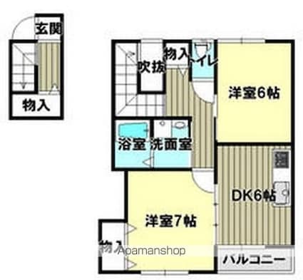 サンガーデン宇多津[2DK/53.81m2]の間取図