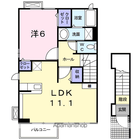 ブリーズ・メロディー 201 ｜ 千葉県野田市山崎1903-2（賃貸アパート1LDK・2階・46.09㎡） その2