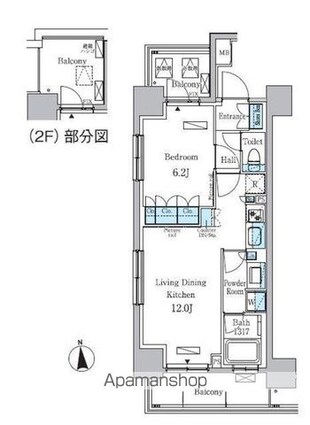 パークアクシス学芸大学レジデンス[1LDK/43.01m2]の間取図