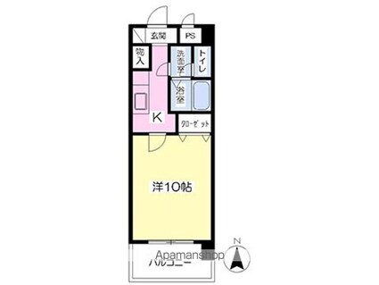 ＣＩＴＹ　ＳＰＩＲＥ東石井[1K/30.41m2]の間取図
