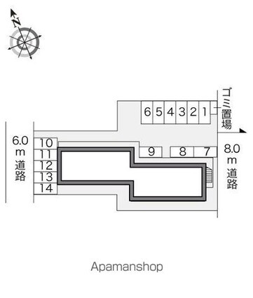 レオパレスビューテラスフジ[1K/23.18m2]の配置図