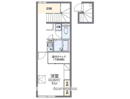 レオパレスティエード駅家[1K/28.02m2]の間取図