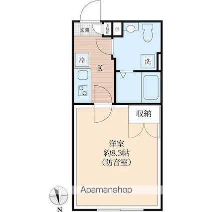 ラシクラス北赤羽[1K/23.76m2]の間取図