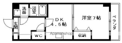 エンゼルプラザ南草津[1DK/29.25m2]の間取図