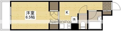 広島県広島市南区的場町１丁目[1K/24.7m2]の間取図