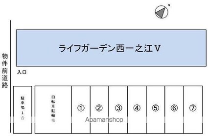 東京都江戸川区西一之江３丁目[1K/21m2]の配置図
