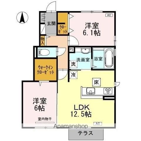 高徳線 佐古駅 徒歩12分 2階建 築12年の間取り写真