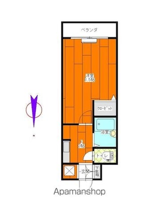 フレグランス萩原[1K/26.08m2]の間取図