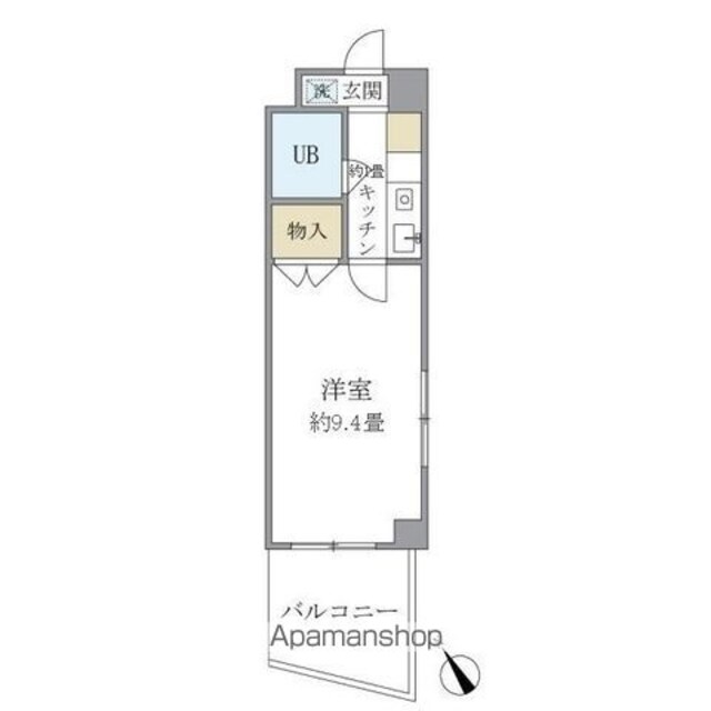 ＩＮＡＢＡビル[1K/24.78m2]の間取図