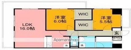 久米ツインタワービル[2LDK/61.57m2]の間取図