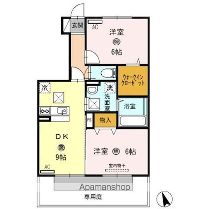 ＢＩＧ　ＪＯＹ　ＹＡＭＡＴＯ[2DK/52.09m2]の間取図