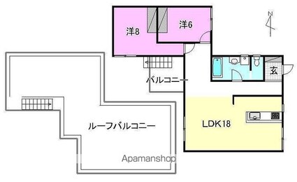 ａｍｂｉｔｉｏｎＫ２[2LDK/77.76m2]の間取図