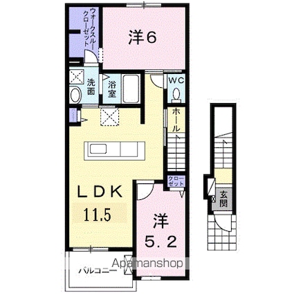 エミネンス　Ｂ[2LDK/56.81m2]の間取図
