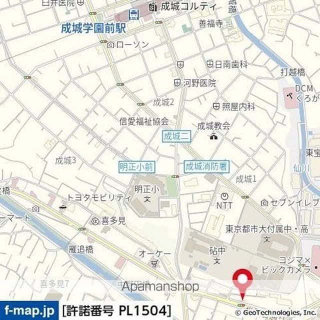 東京都世田谷区成城１丁目[1K/16.35m2]の周辺